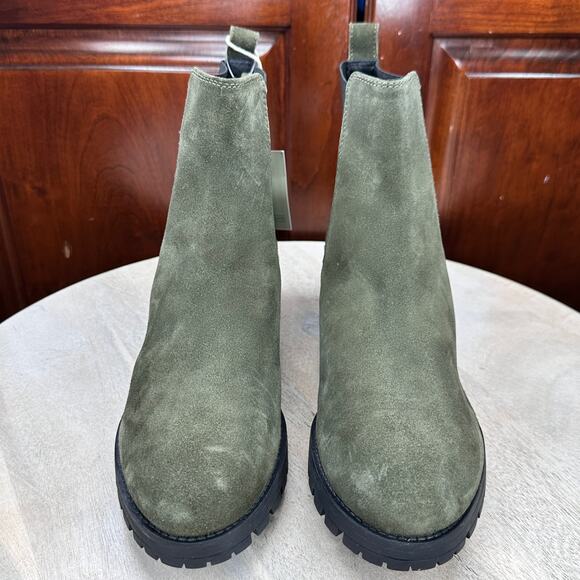 Joie Womens Chelsea Boots Size 10 Olive Green Pull On Suede Lug Ankle Boots New - Picture 15 of 15